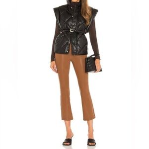 NWT Pistola Lennon High Rise Crop Boot Jeans Pants in Coated Cognac Size 26